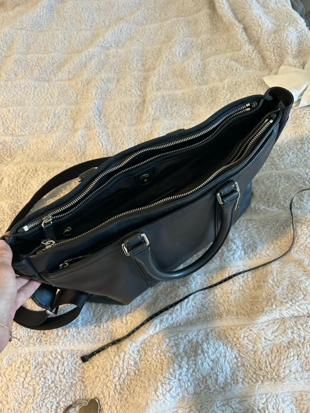 Coach Luggage Black Leather carry-on/Tote Bag - Picture 5 of 8